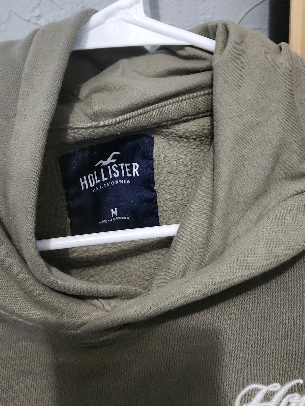 Hollister Olive-Style Fleece Hoodie - Picture 2 of 5